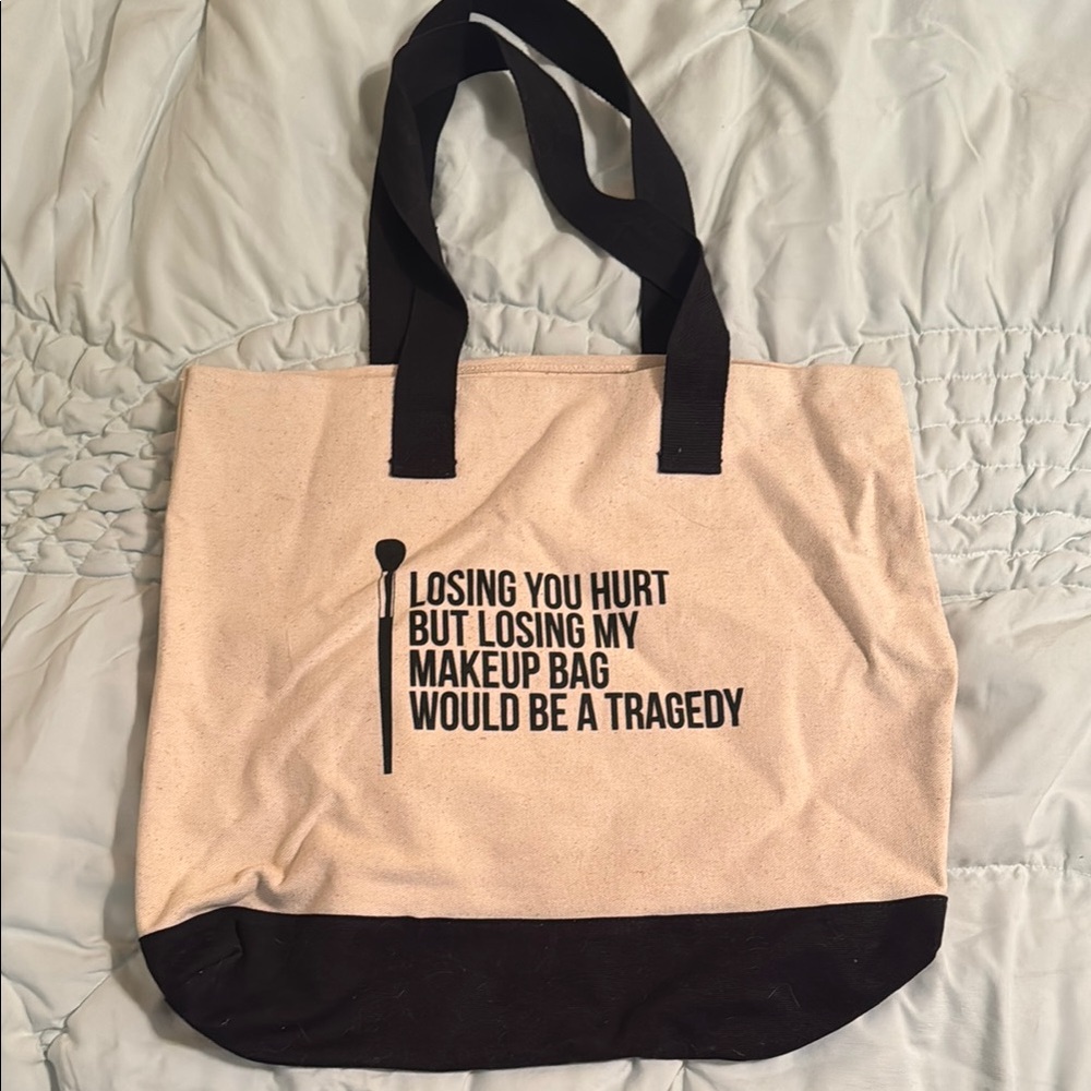 Sephora Collection Canvas Tote Bag with Black Accents